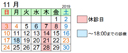 2019年11月予定