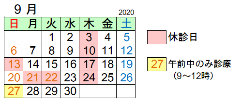 2020年9月予定